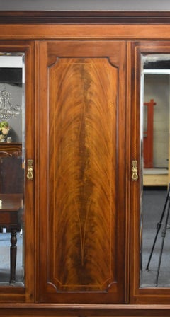 Edwardian Mahogany Triple Wardrobe