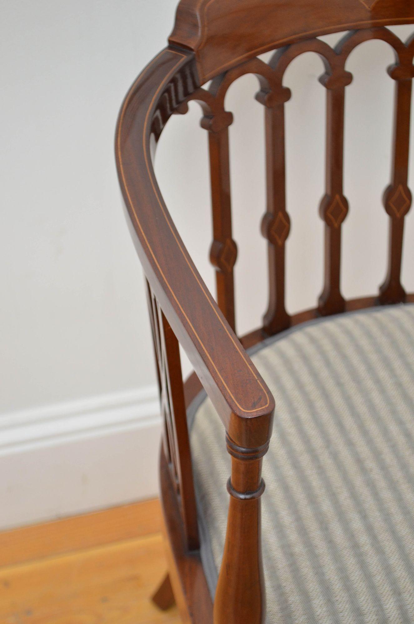 Edwardian Mahogany Tub Chair 6