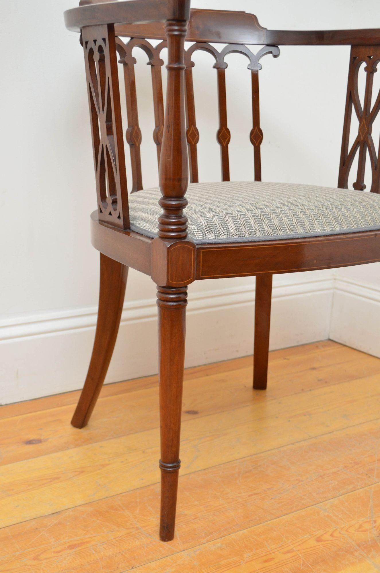 Edwardian Mahogany Tub Chair 9