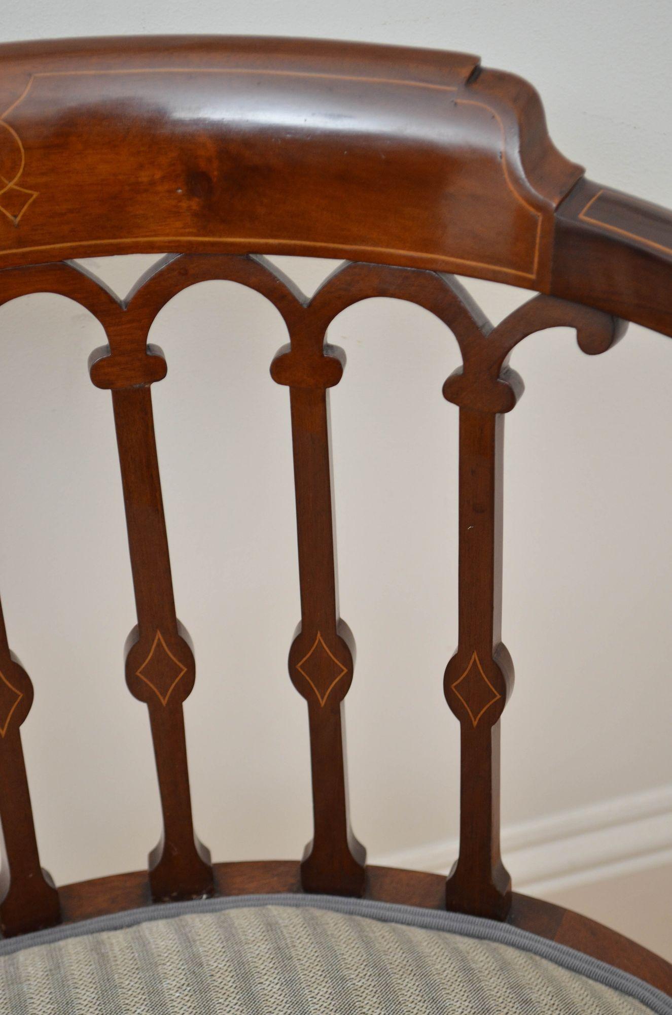 Edwardian Mahogany Tub Chair 4