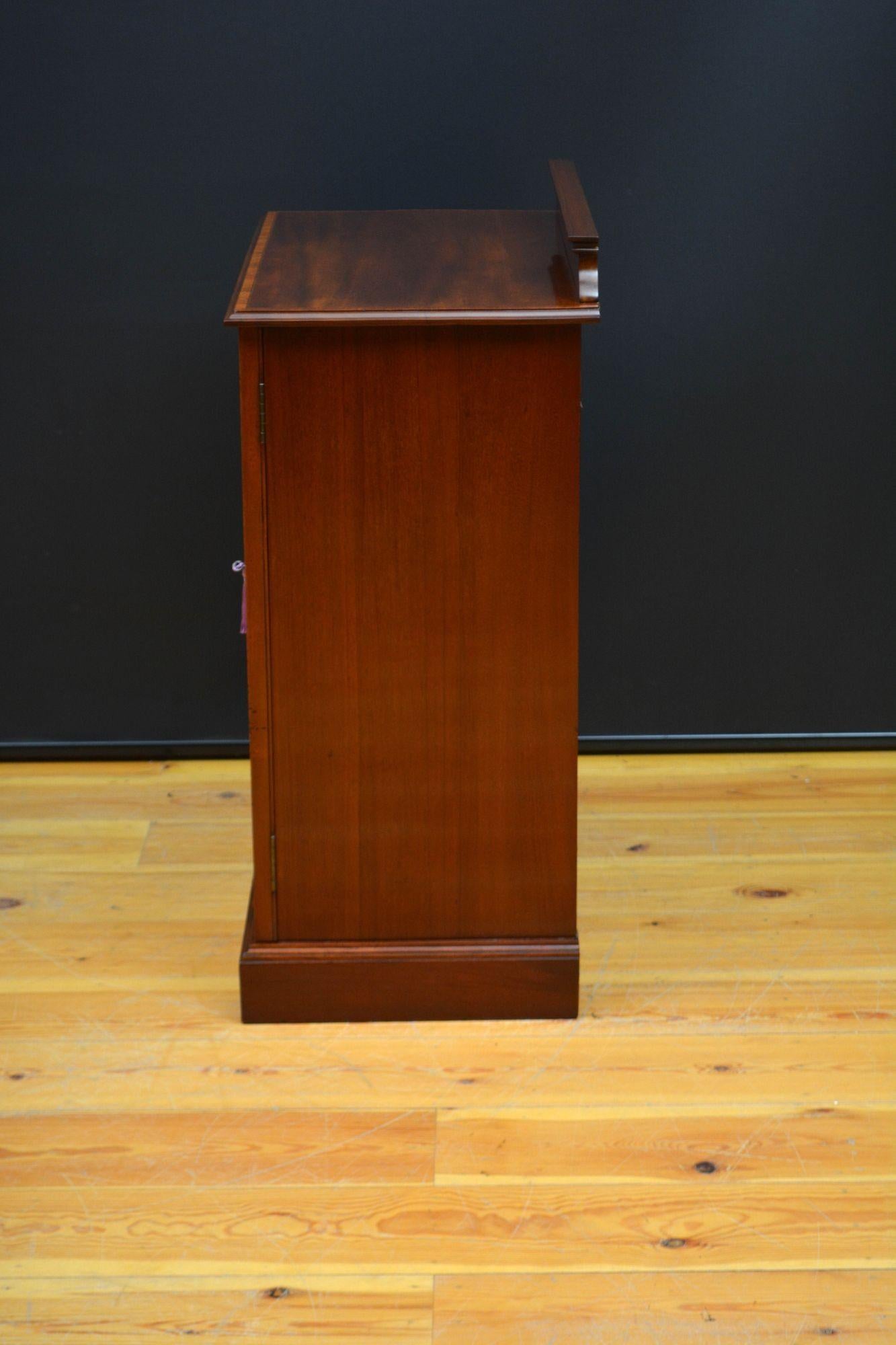 Edwardian Mahogany Two Door Cabinet Low For Sale 7