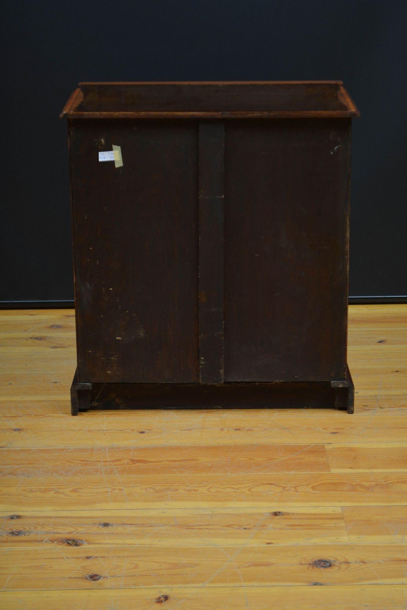 Edwardian Mahogany Two Door Cabinet Low For Sale 8