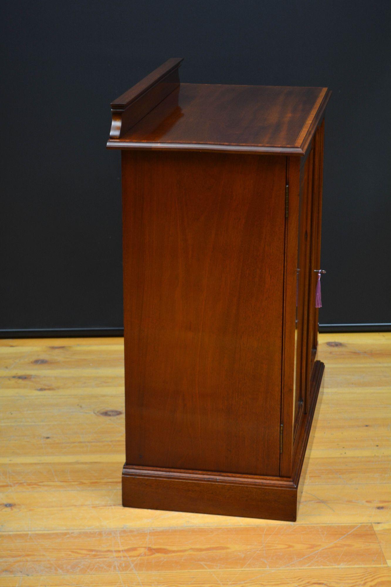 Edwardian Mahogany Two Door Cabinet Low For Sale 9