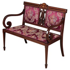 Antique Edwardian Mahogany Two-Seat Settee