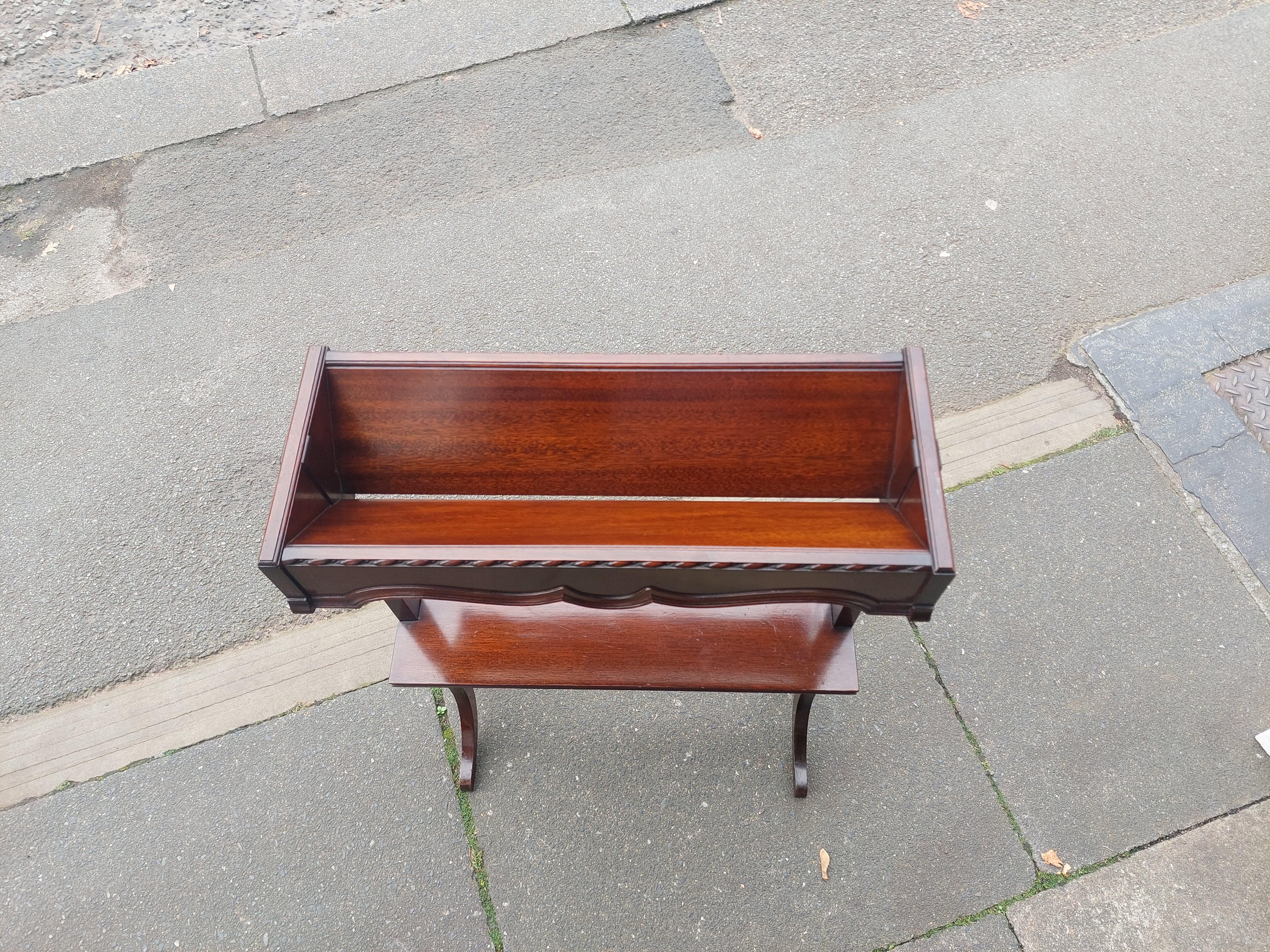 English Edwardian Mahogany Two-Tier Library Book Trough by Waring and Gillows For Sale