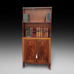 Edwardian Mahogany Waterfall Cupboard Bookcase