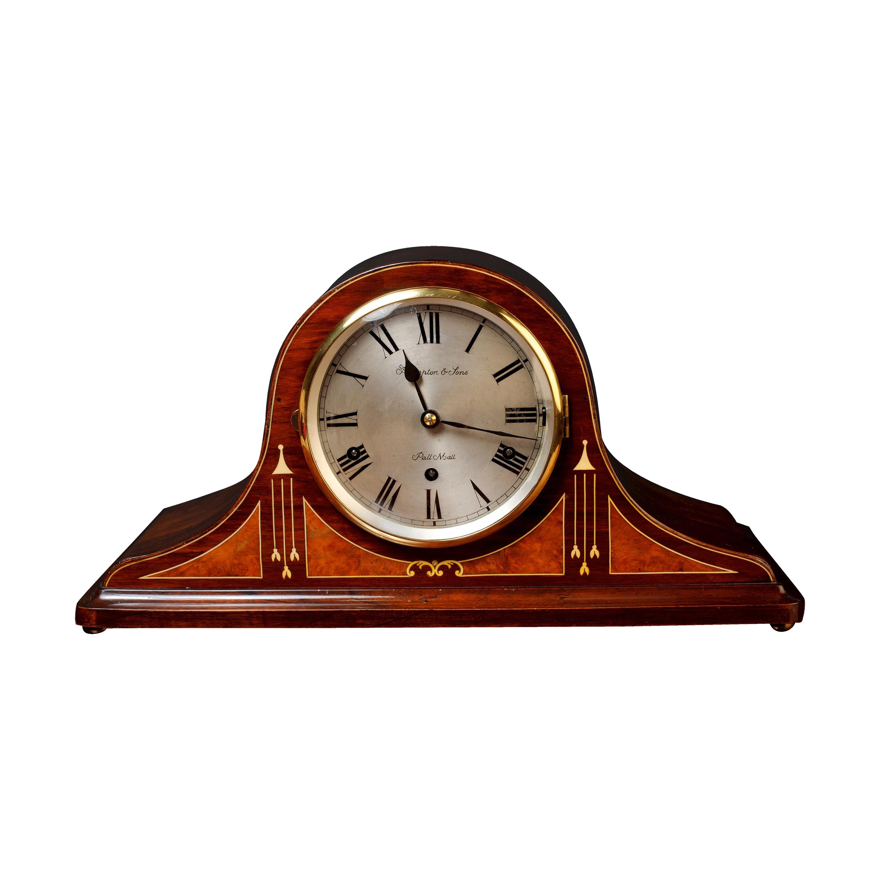 Edwardian Mahogany Westminster Chiming Mantel Clock, Hampton & Sons, Pall Mall