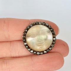 Edwardian Man in the Moon Brooch