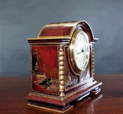 Orologio da camino edoardiano con decorazione a cineserie