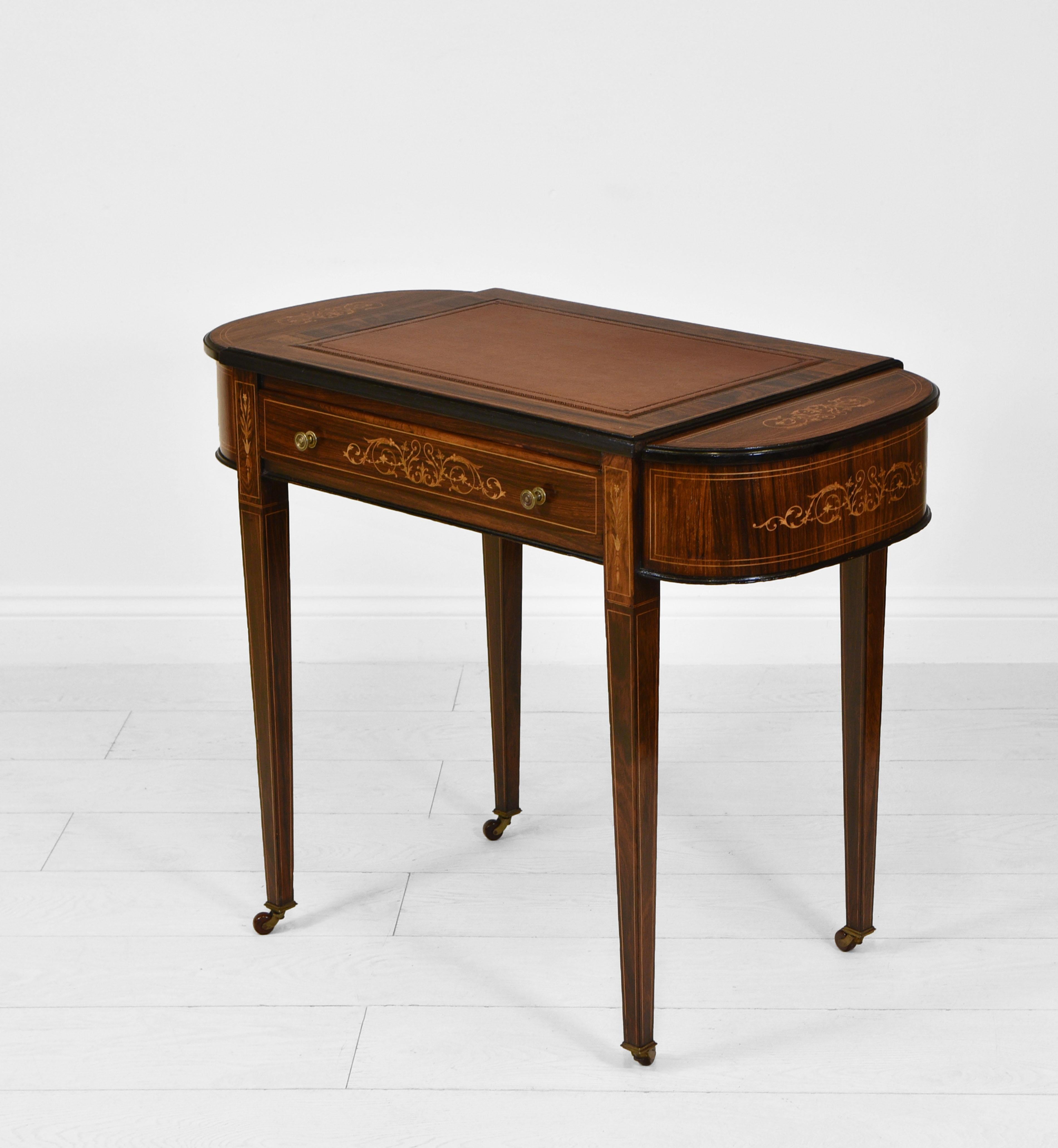 Edwardian Maple & Co Rosewood Ladies Writing Table Desk 8