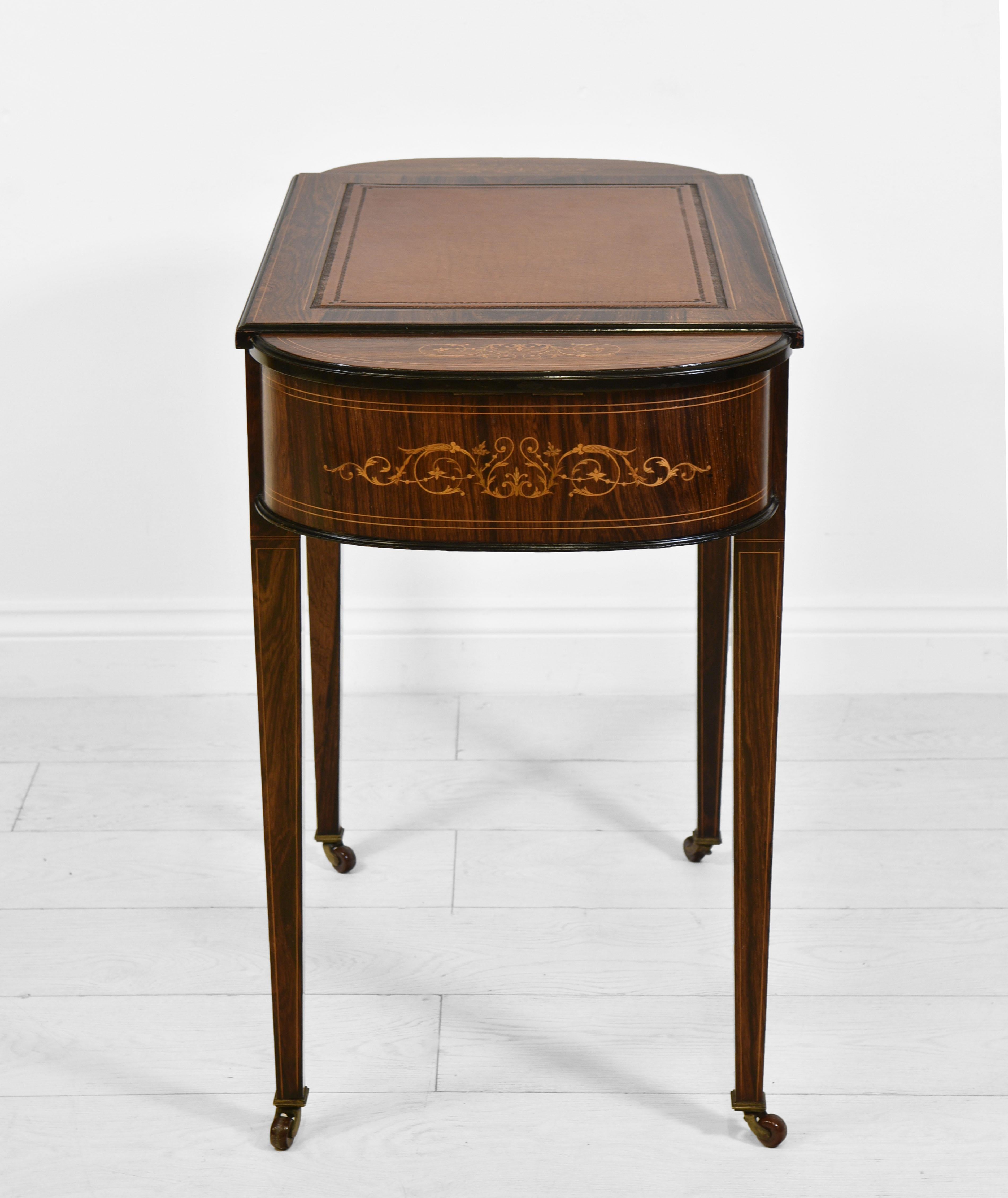 20th Century Edwardian Maple & Co Rosewood Ladies Writing Table Desk