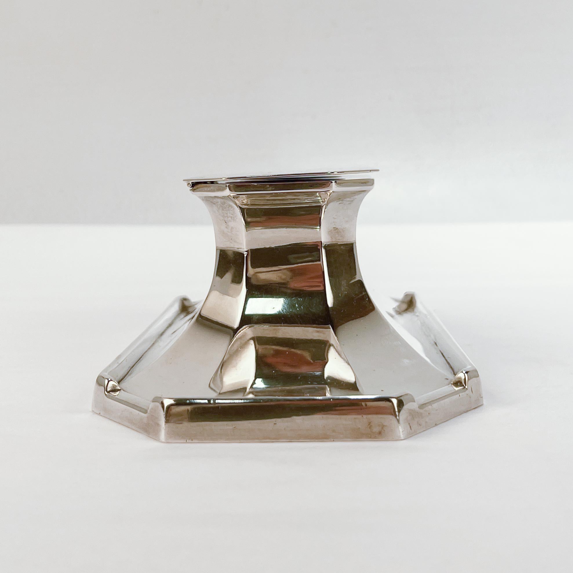 Edwardian Mappin & Webb 2-Chamber Sterling Silver Inkwell or Desk Standish  For Sale 2