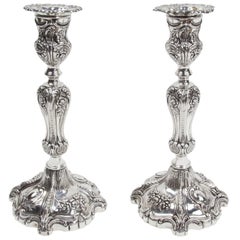 Edwardian Mappin & Webb Sterling Silver Candlesticks, London, circa 1906