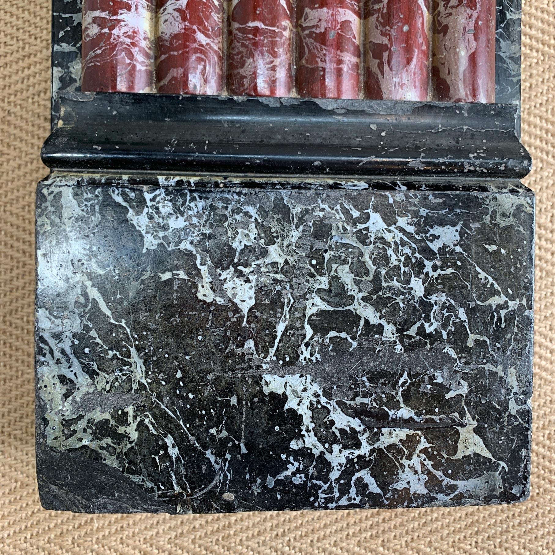 Edwardian Green and Red Marbleised Slate Fire Place For Sale 5