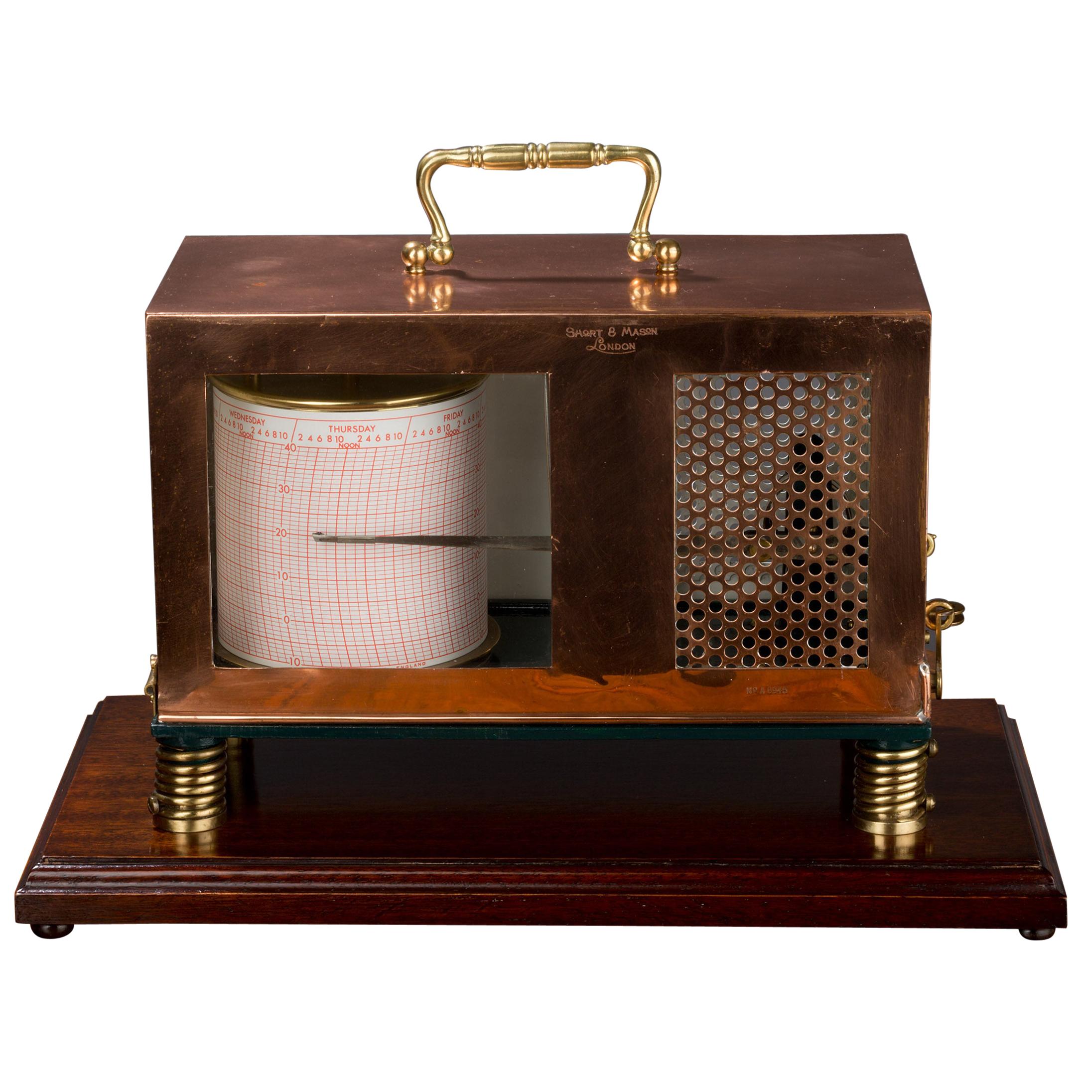 Edwardian Marine Copper Thermograph by Short and Mason, London