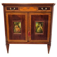 Meuble de rangement édouardien marqueté et peint à la main d'après Edward and Roberts