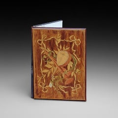 Edwardian Marquetry Inlaid Mahogany Blotter Pad Notebook