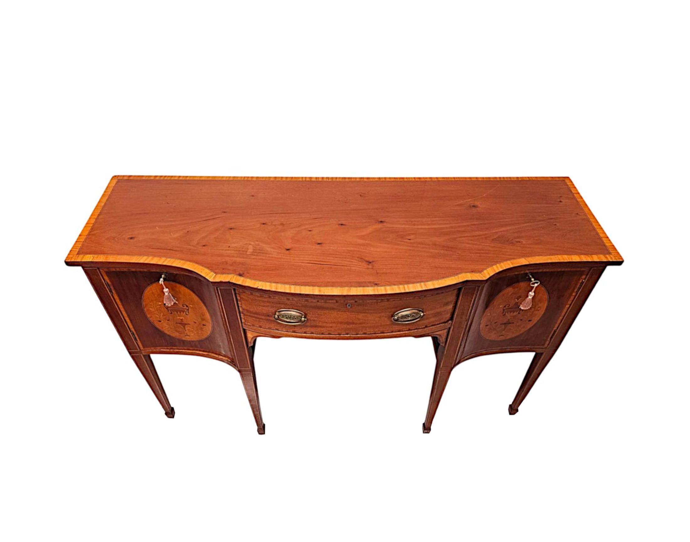 English Edwardian Marquetry Inlaid Sideboard In The Manner of Edward and Roberts London For Sale