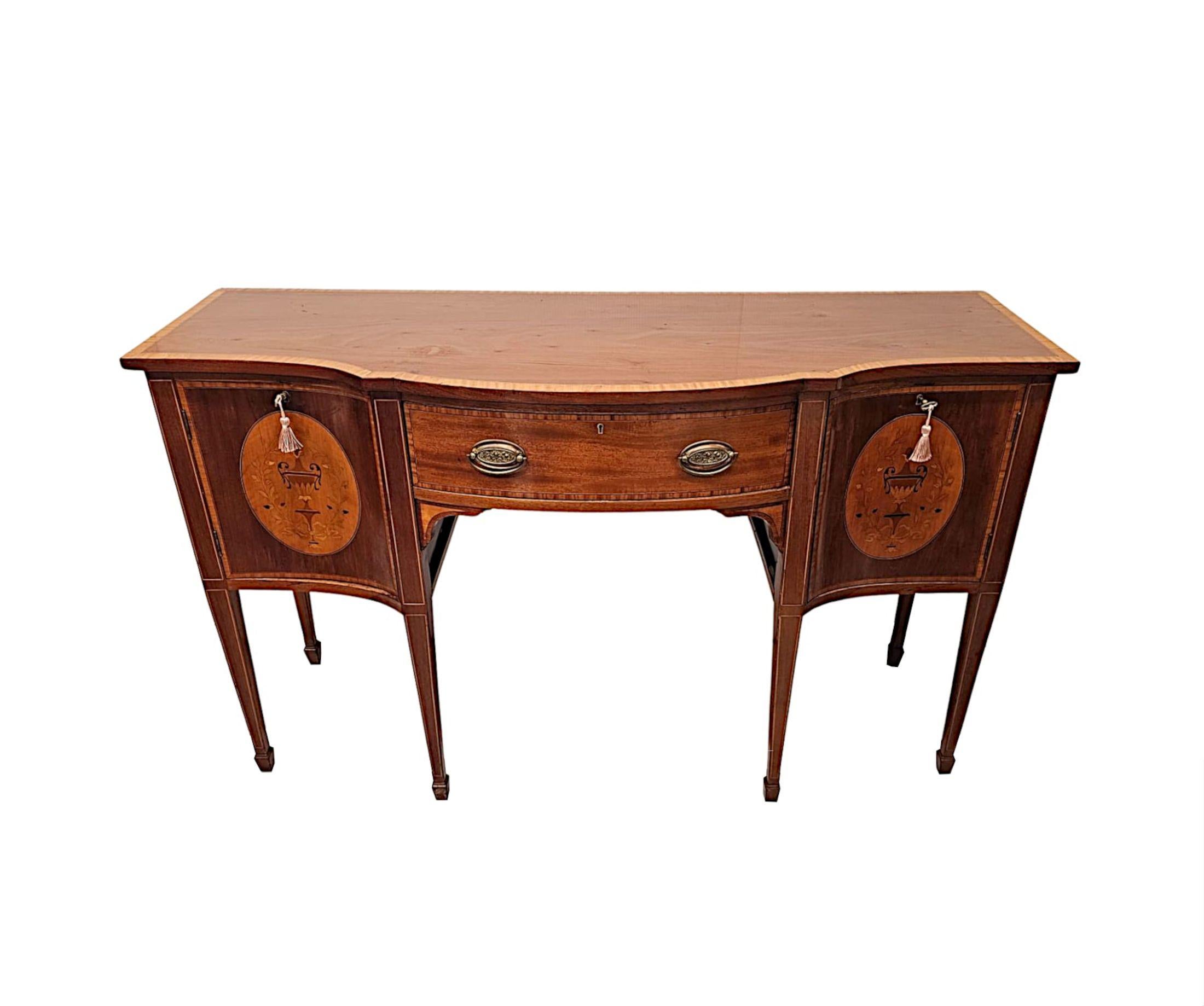 Edwardian Marquetry Inlaid Sideboard In The Manner of Edward and Roberts London In Good Condition For Sale In Dublin, IE