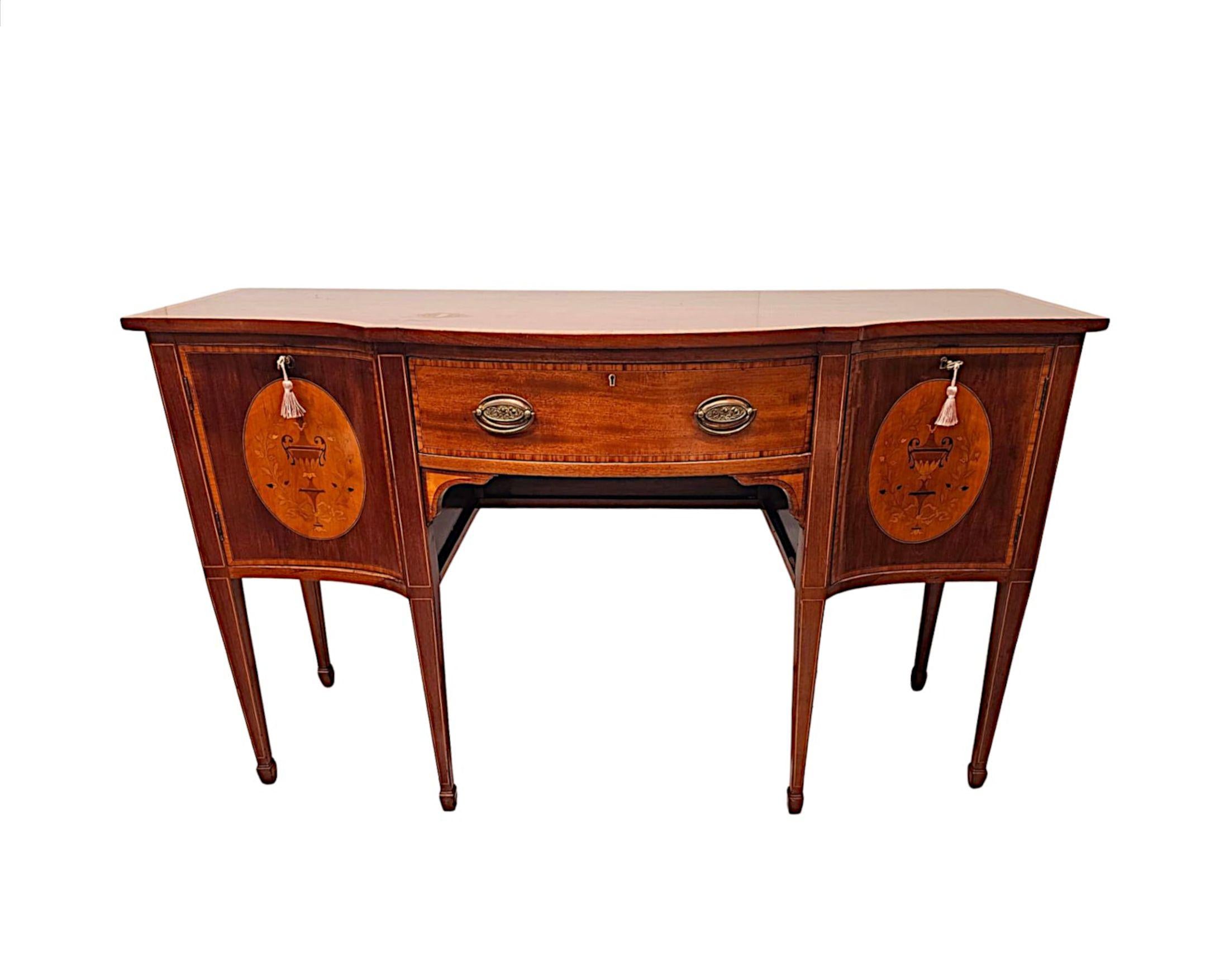 Edwardian Marquetry Inlaid Sideboard In The Manner of Edward and Roberts London For Sale