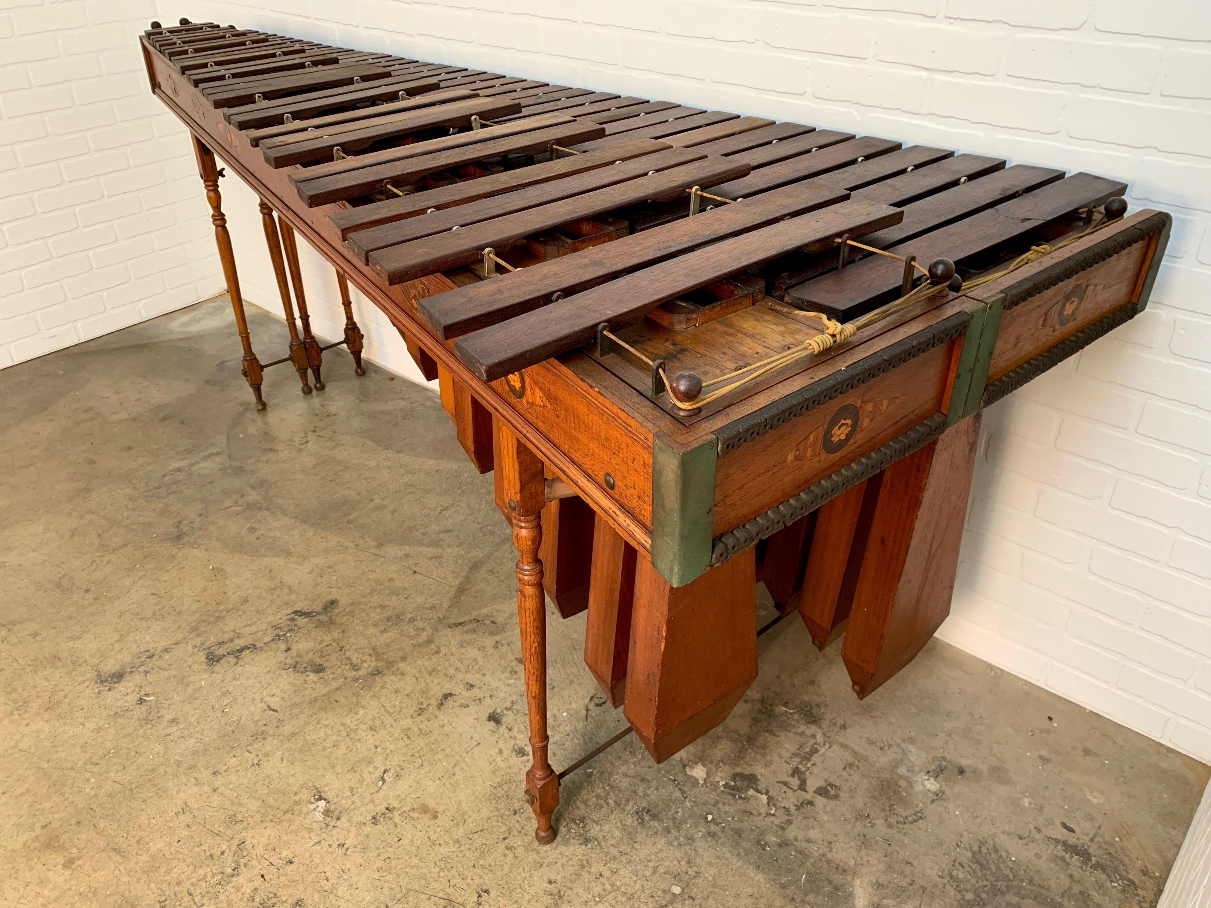 Edwardian Marquetry Marimba / Xylophone 5