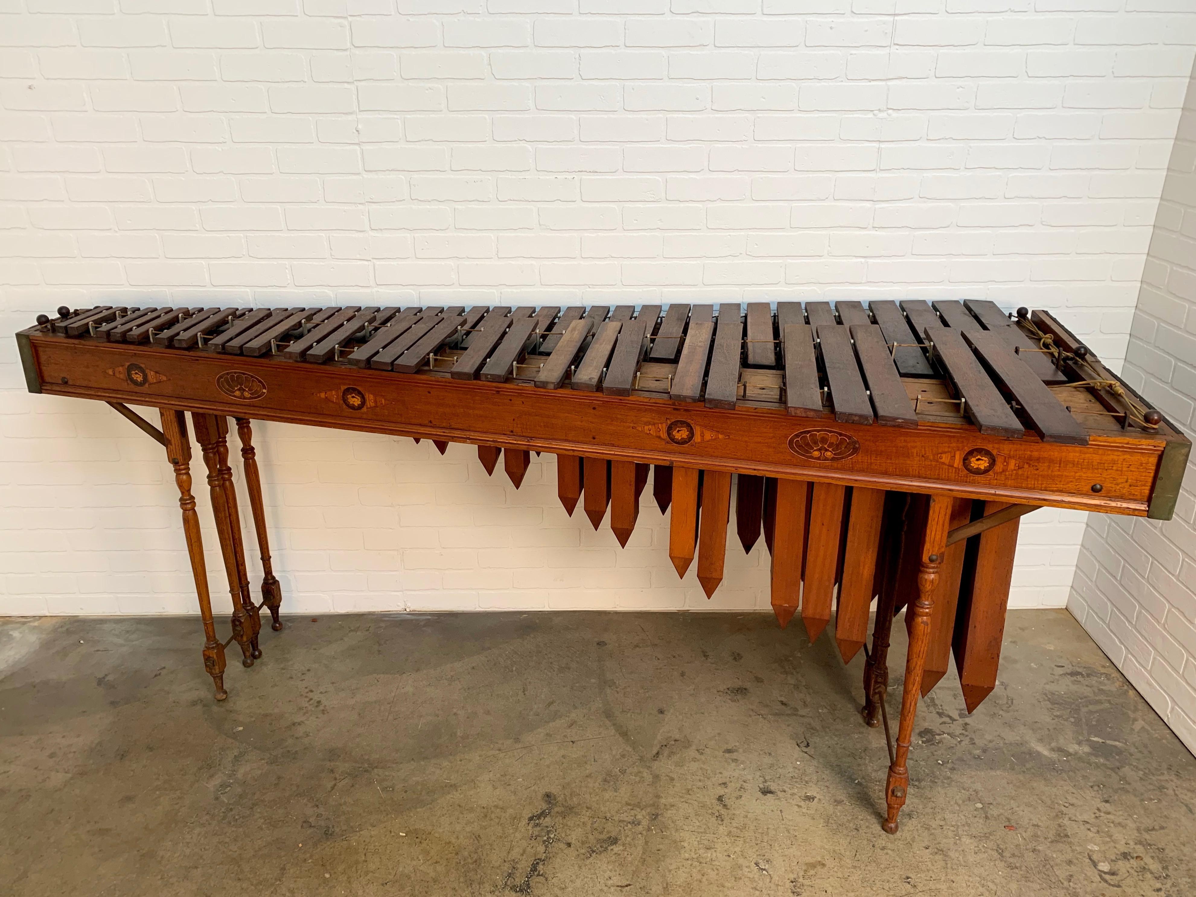 Edwardian Marquetry Marimba / Xylophone 7