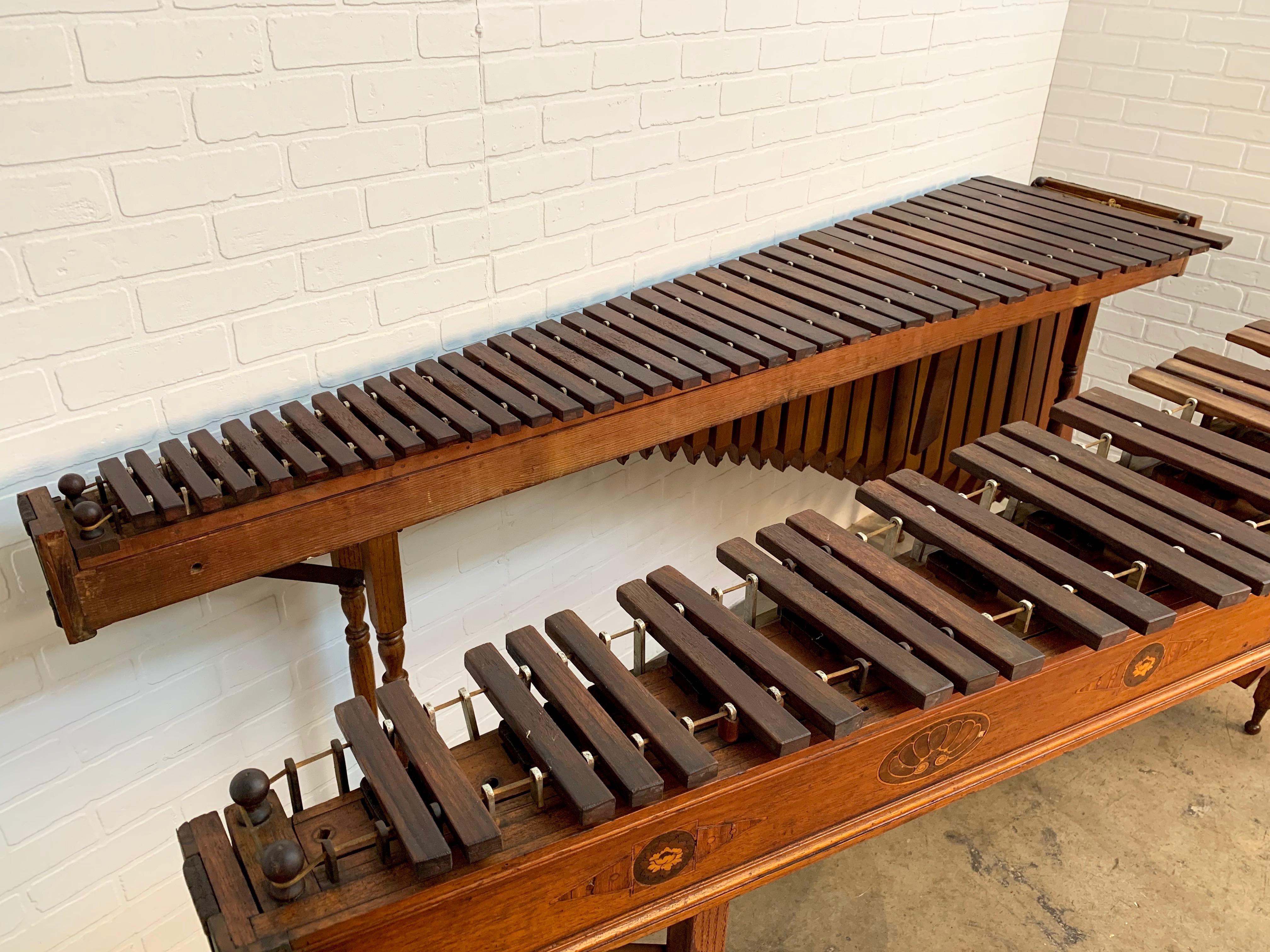 Edwardian Marquetry Marimba / Xylophone In Good Condition In Denton, TX