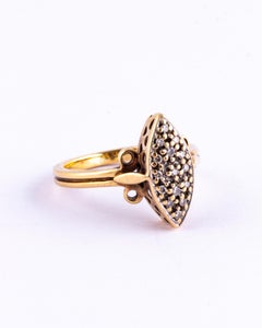 Edwardian Marquise Diamond and 9 Carat Gold Ring