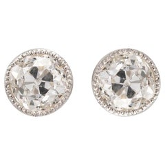 Diamant-Ohrstecker im Martini-Set aus altem Minenschliff, Edwardian, 1,85 Karat