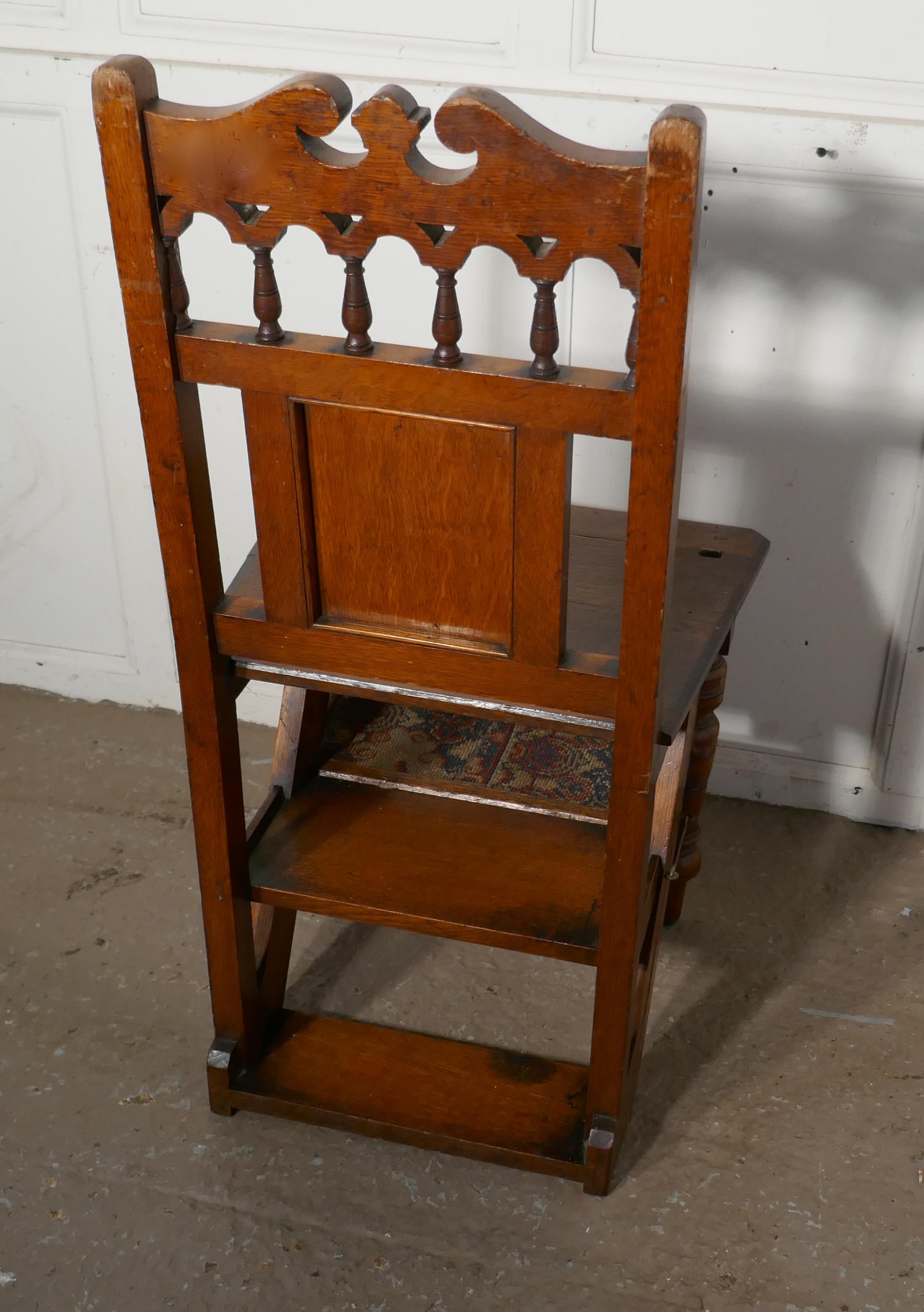 20th Century Edwardian Metamorphic Library Chair or Library Steps