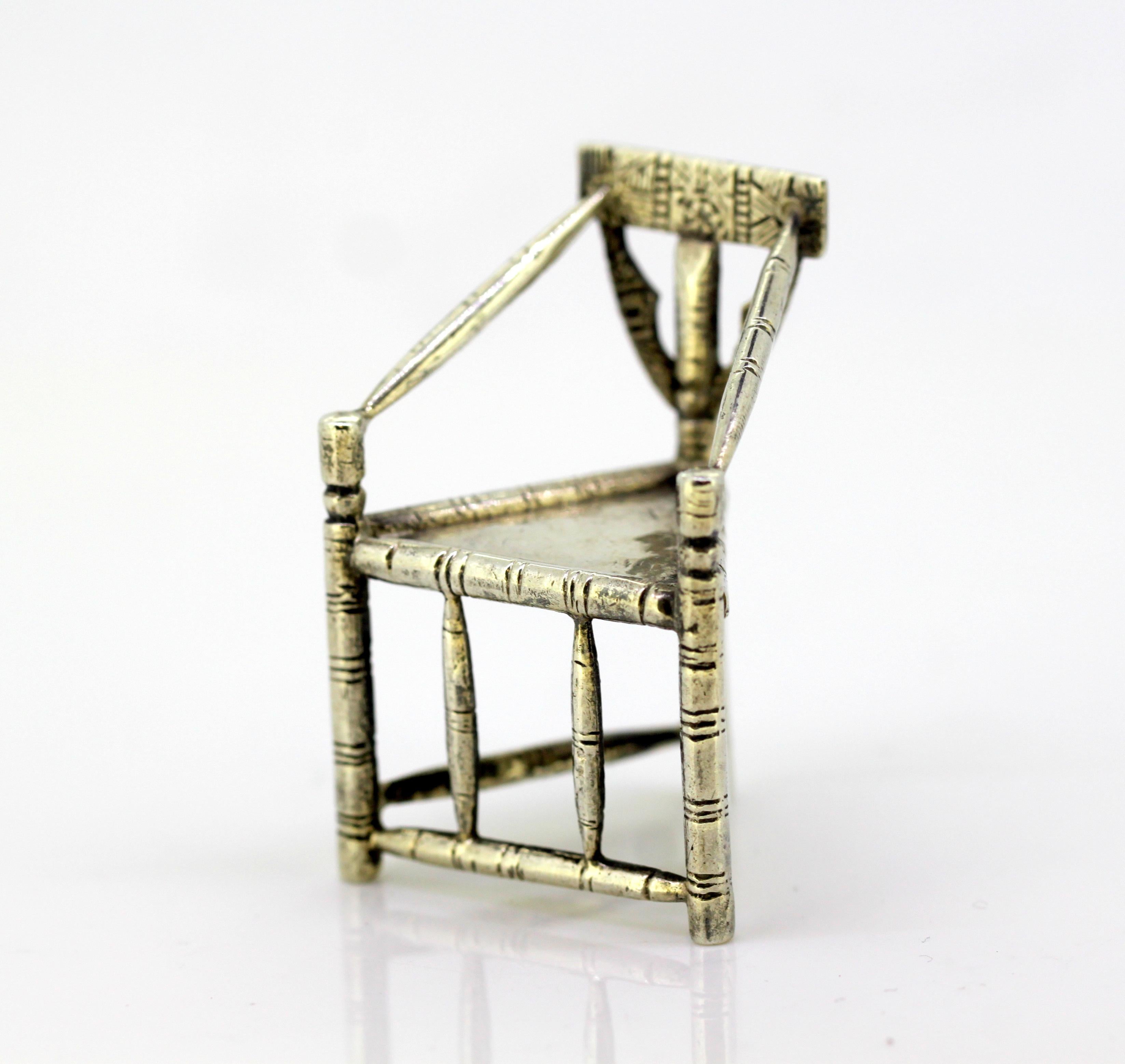 Edwardian Miniature Chair, Levi & Salaman, Birmingham, 1911 In Excellent Condition In Braintree, GB