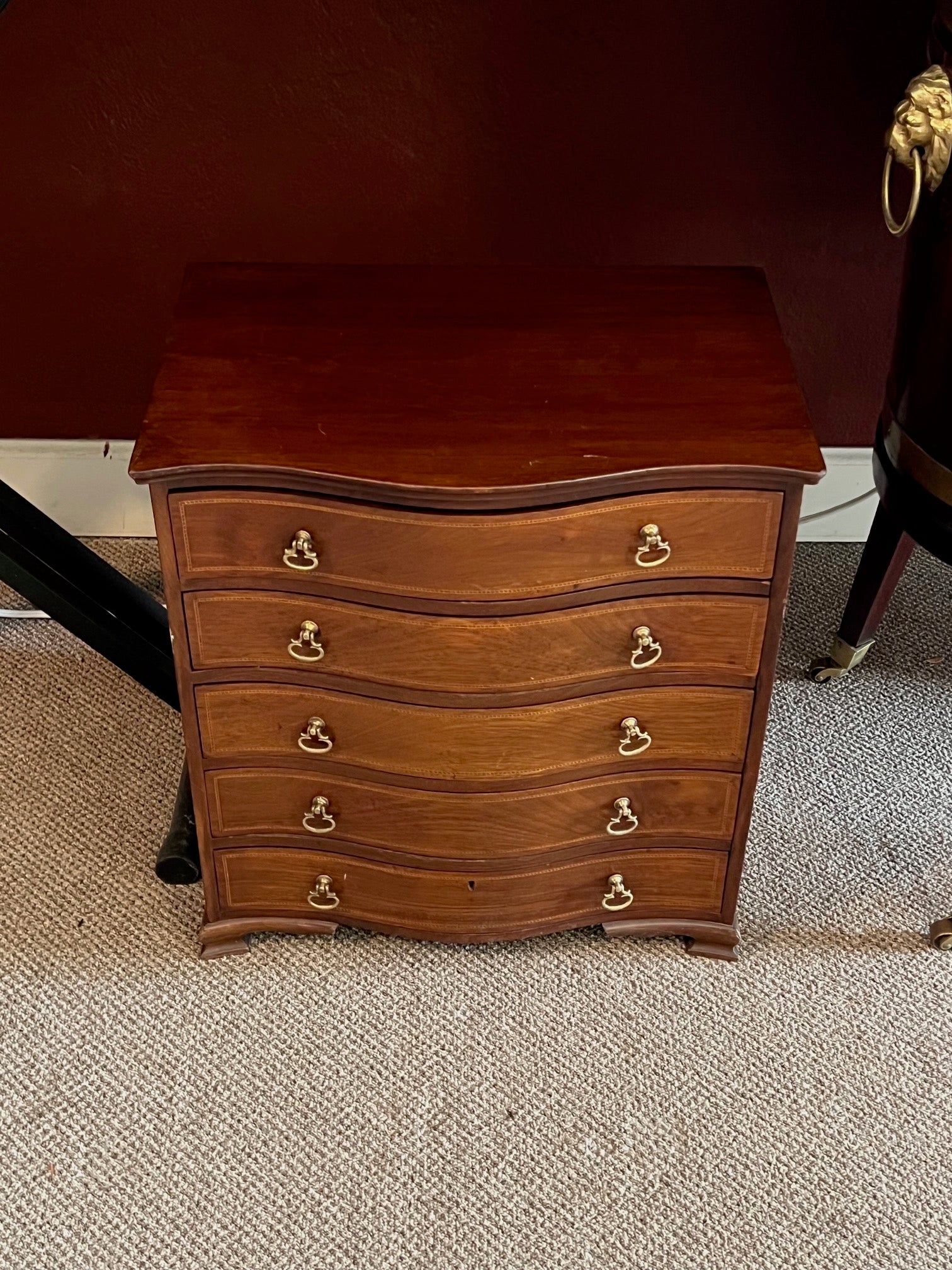 American Edwardian Miniature Chest with Bowed Front For Sale