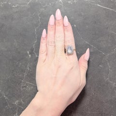 Edwardian Moonstone Diamond Platinum 14 Karat Gold Antique Halo Ring