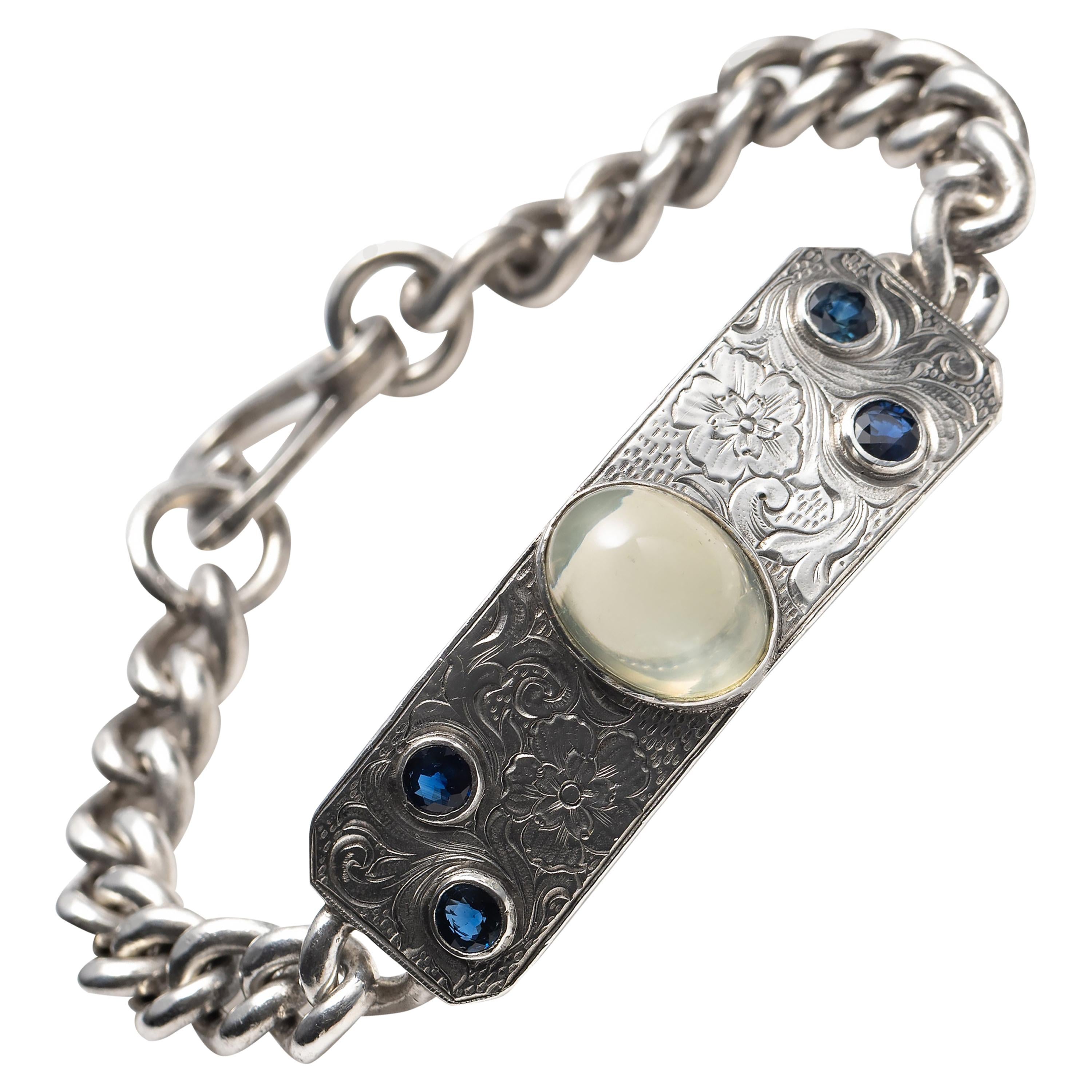 Edwardian Moonstone & Sapphire Bracelet