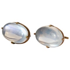 Antique Edwardian Moonstone Yellow Gold Earrings