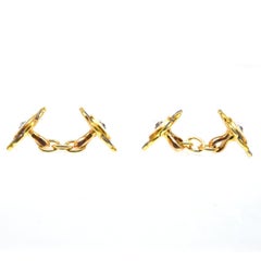 Edwardian Mother of Pearl, Diamond and Yellow and Blue Enamel Cufflinks