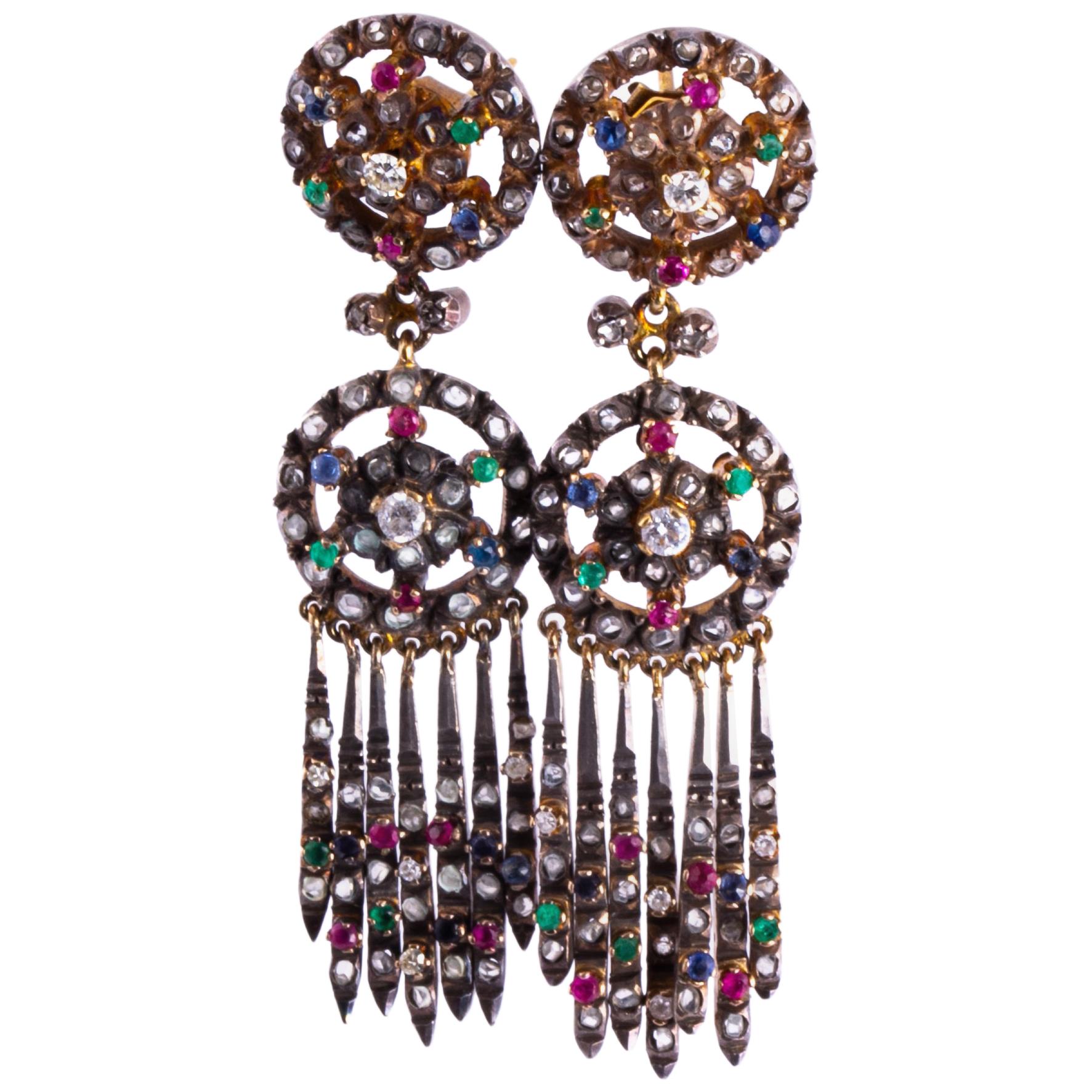 Multi Stone Earrings - 58 For Sale on 1stDibs | multi stone stud ...