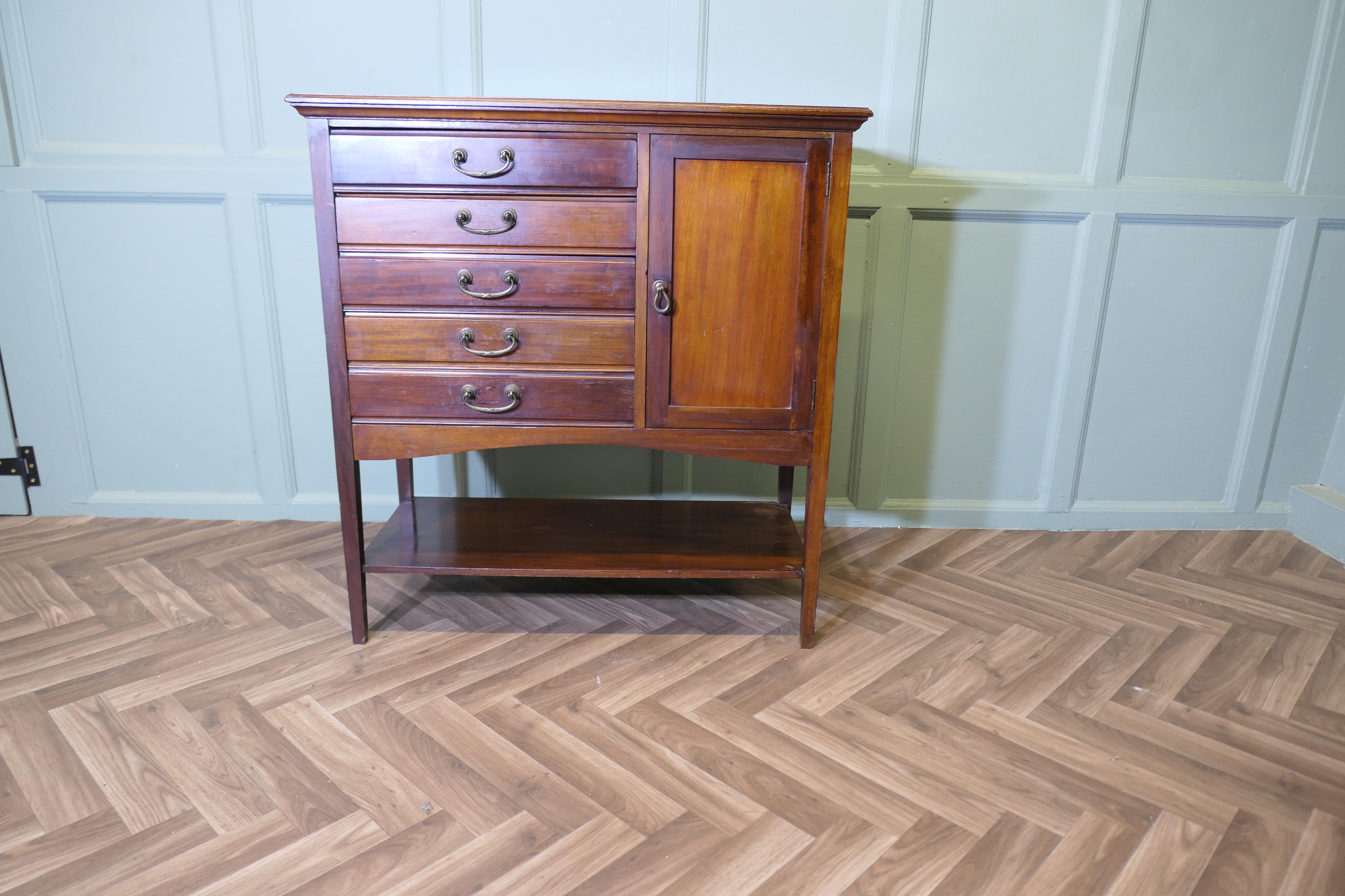 Walnut Edwardian Music Cabinet  A good looking piece For Sale