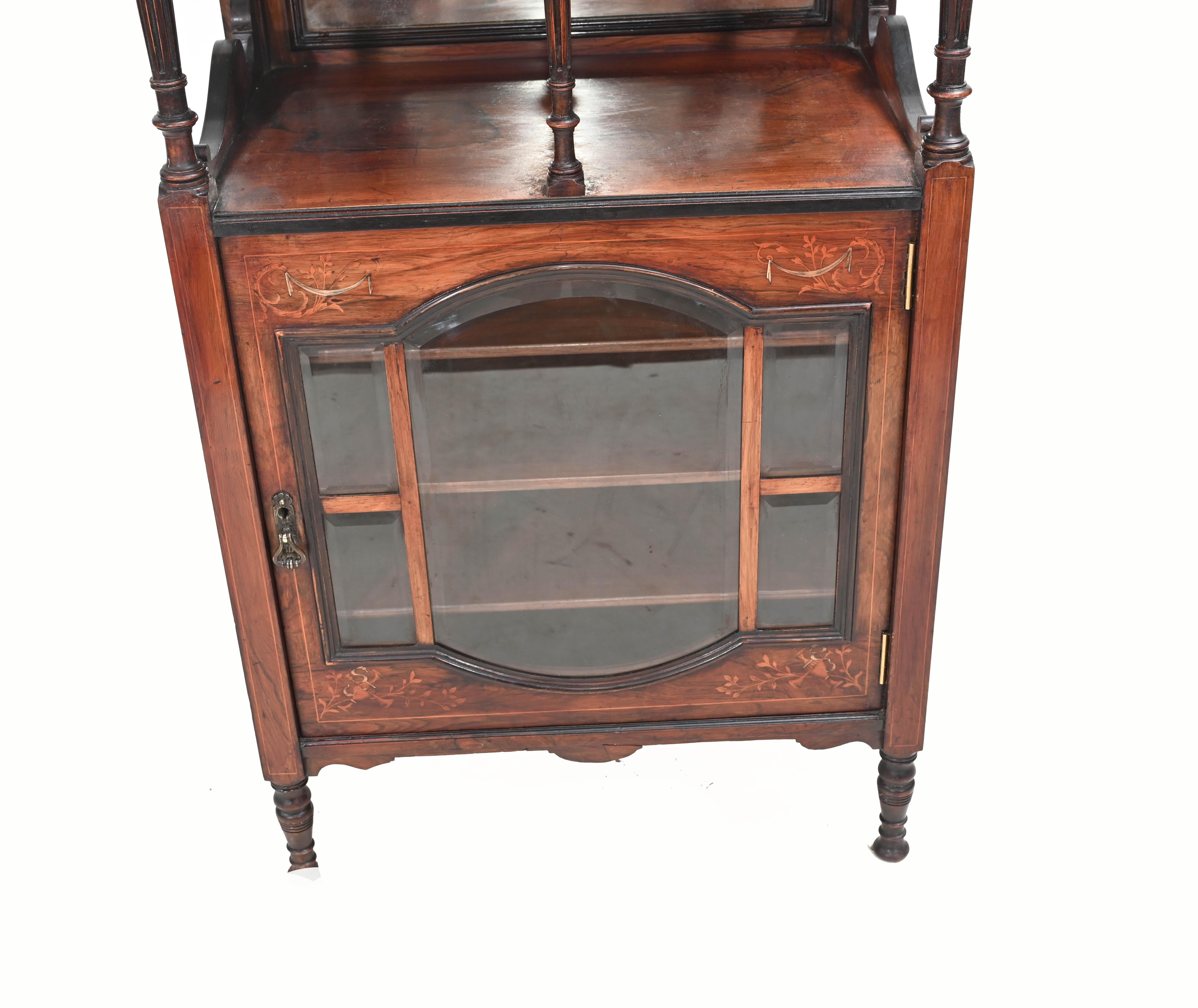 Edwardian Music Cabinet Rosewood 1910 Inlay 2