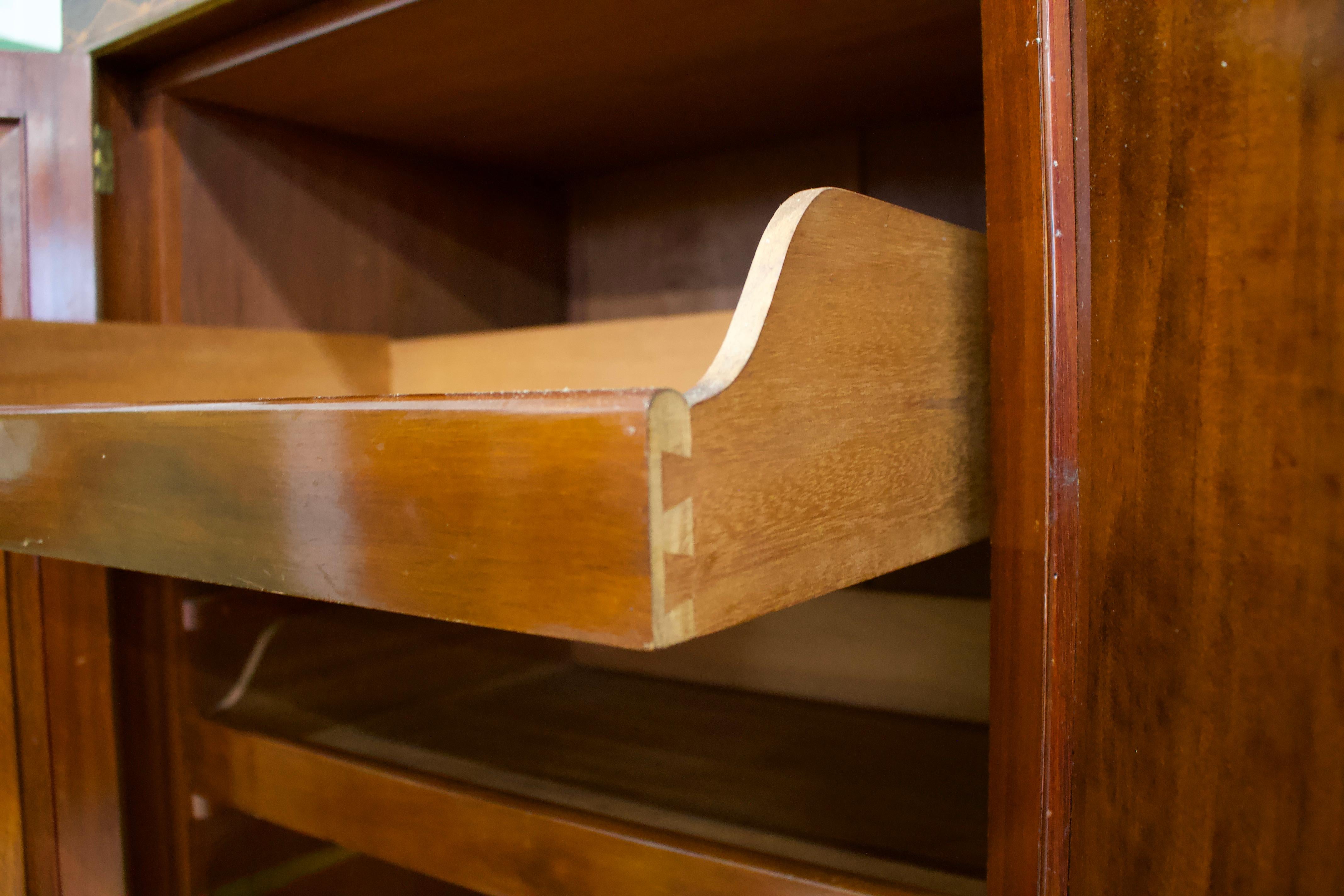 Edwardian Narrow Linen Cabinet or Hall Cupboard, 1910s 1