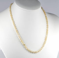 Edwardian Natural Basra Pearl Single Strand Necklace