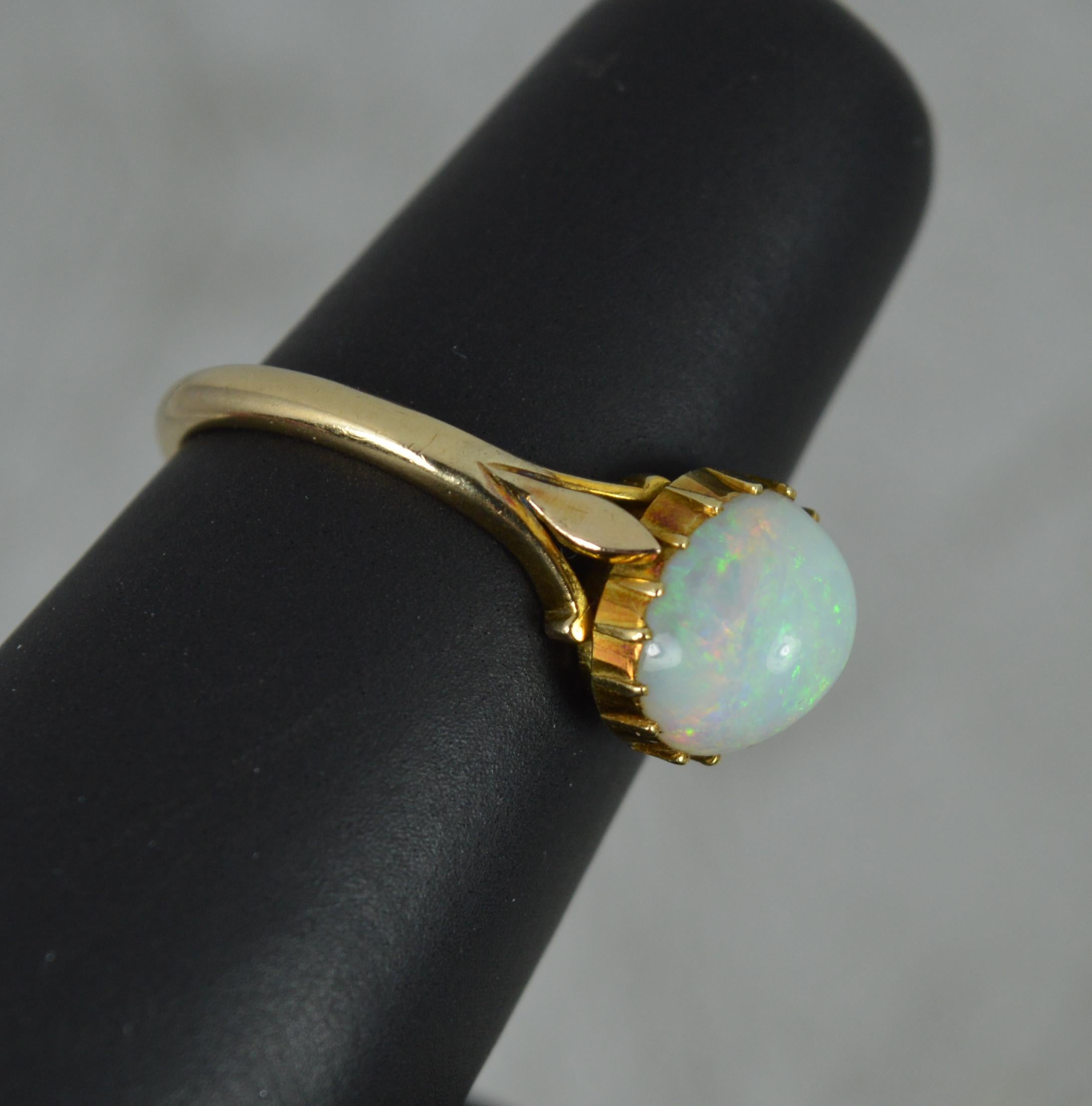Edwardian Natural Opal and 18ct Yellow Gold Solitaire Ring 5