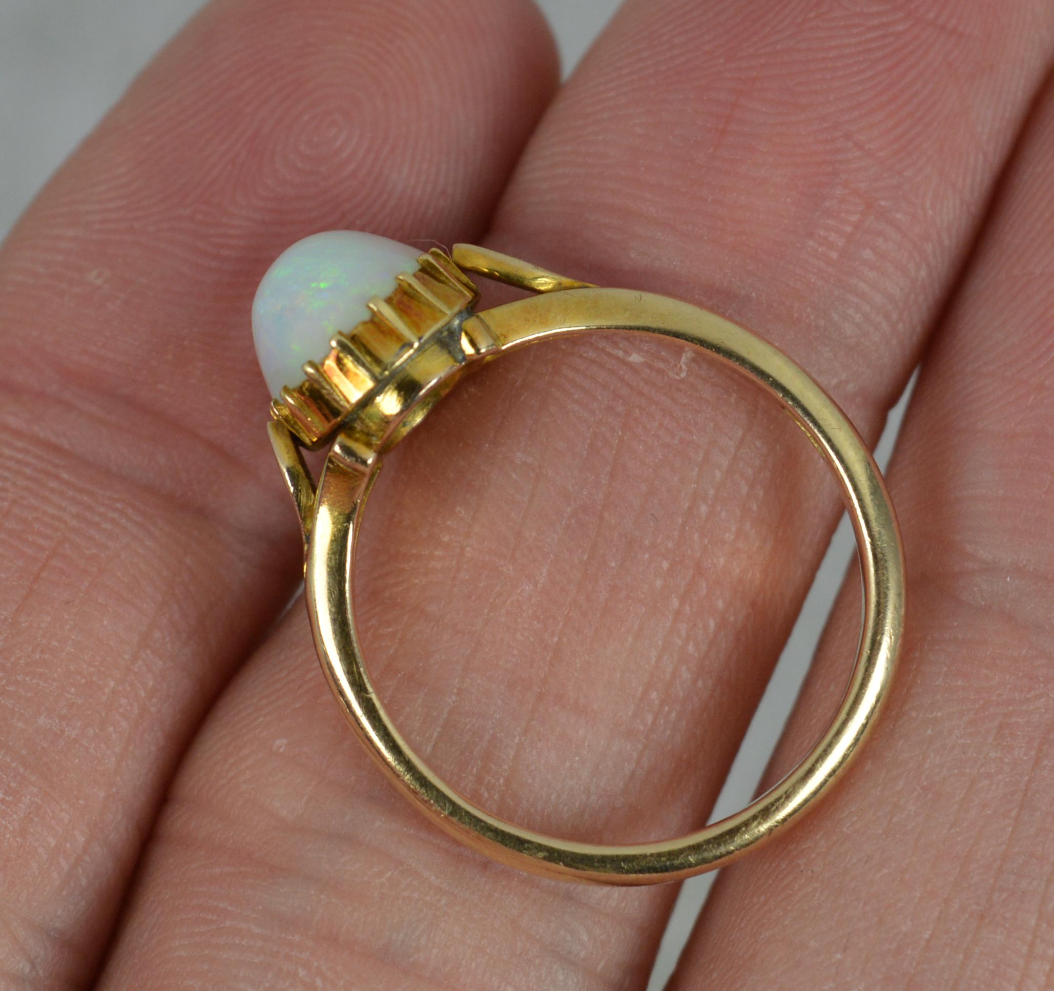 Edwardian Natural Opal and 18ct Yellow Gold Solitaire Ring In Excellent Condition In St Helens, GB