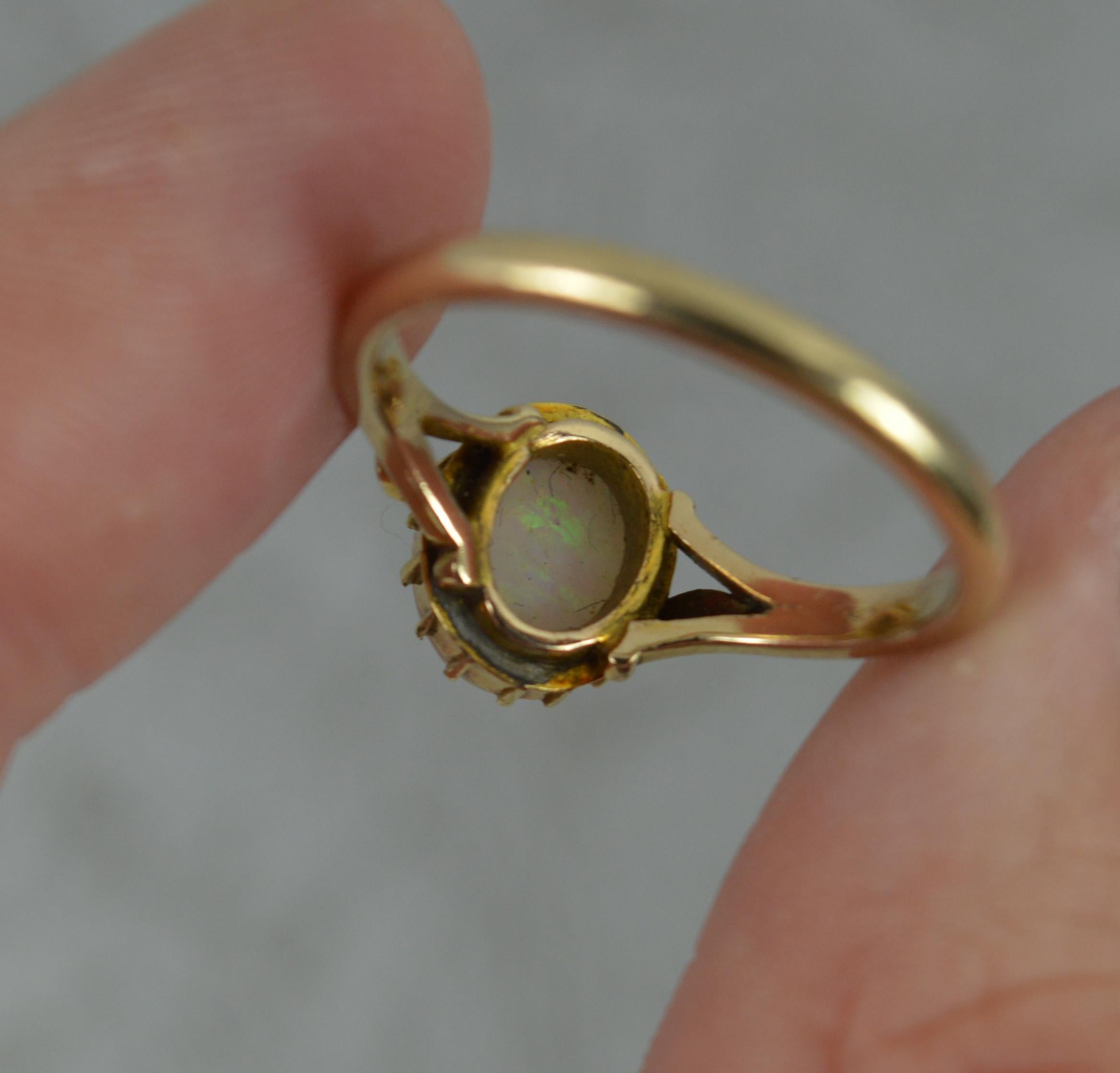Women's Edwardian Natural Opal and 18ct Yellow Gold Solitaire Ring