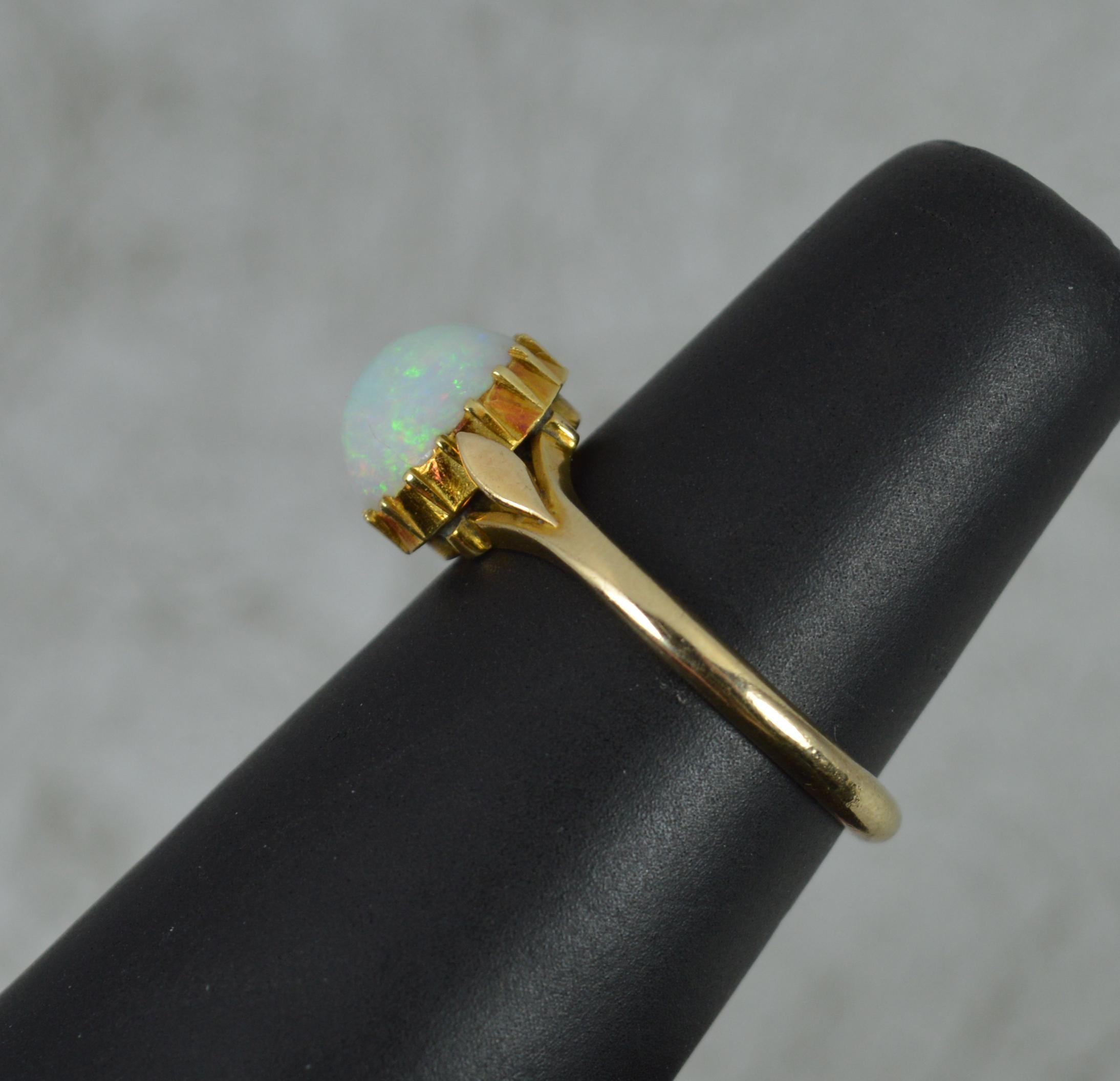 Edwardian Natural Opal and 18ct Yellow Gold Solitaire Ring 1