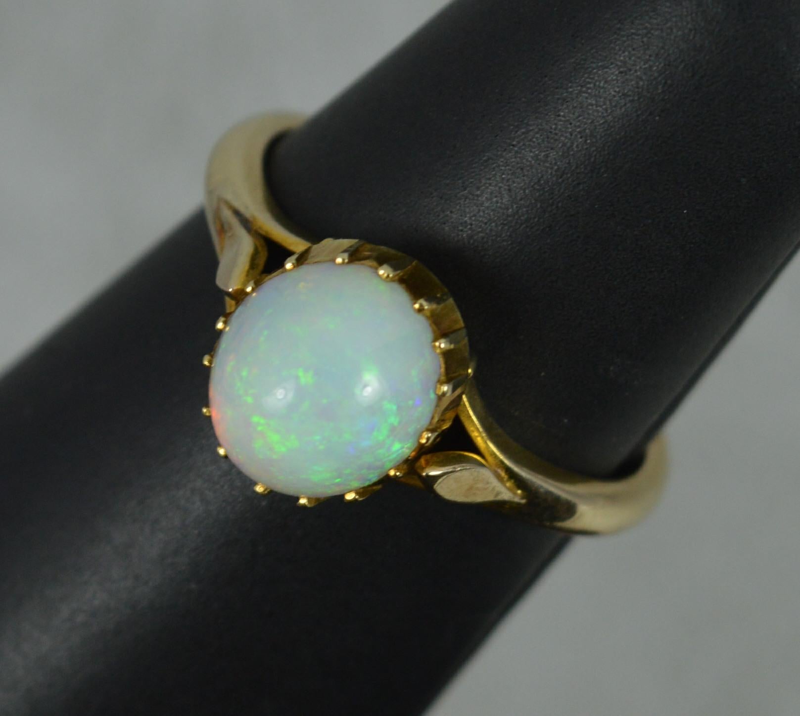 Edwardian Natural Opal and 18ct Yellow Gold Solitaire Ring 3