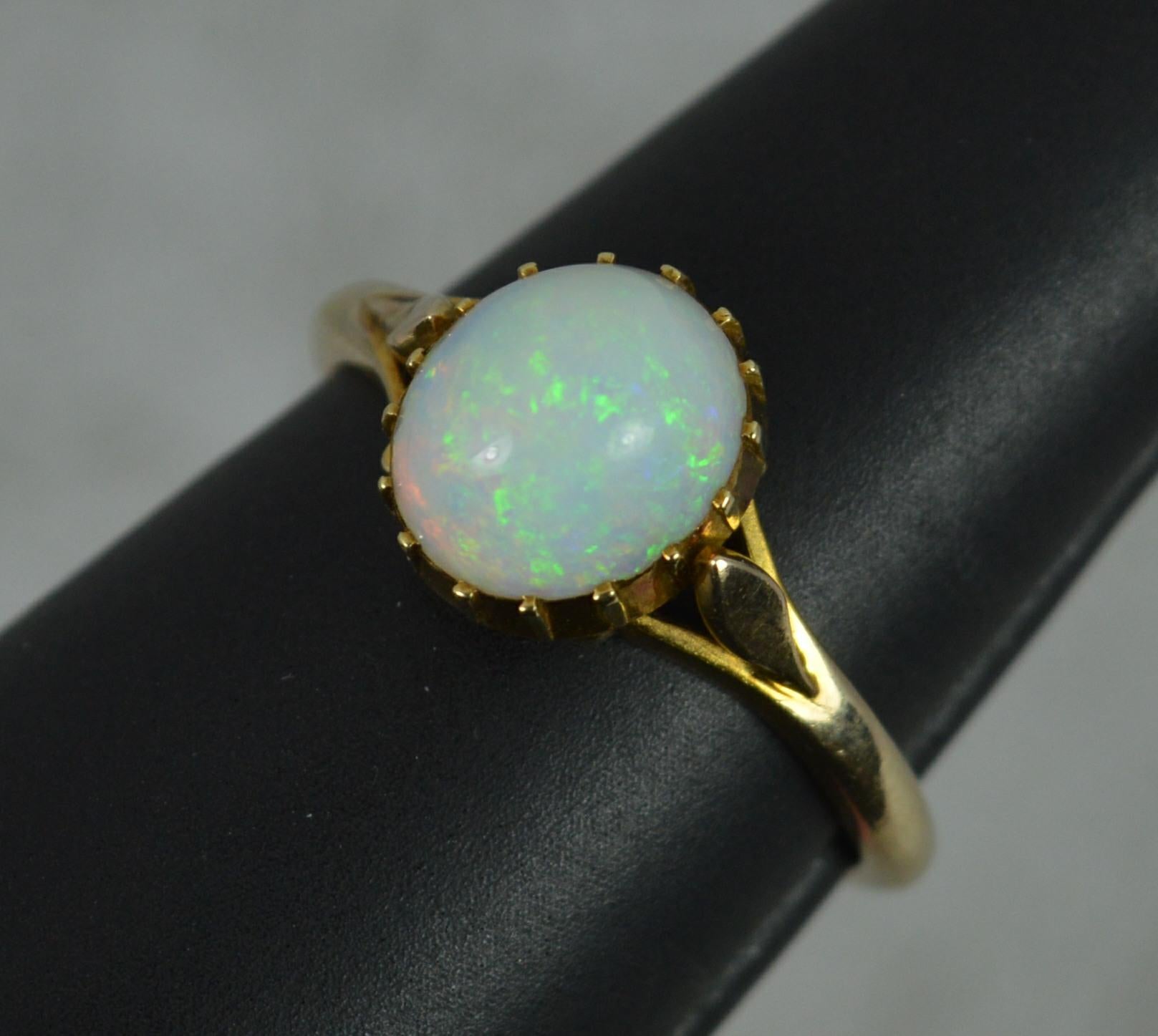 Edwardian Natural Opal and 18ct Yellow Gold Solitaire Ring 4