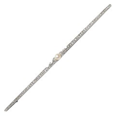 Edwardian Natural Pearl and Diamond Platinum Brooch