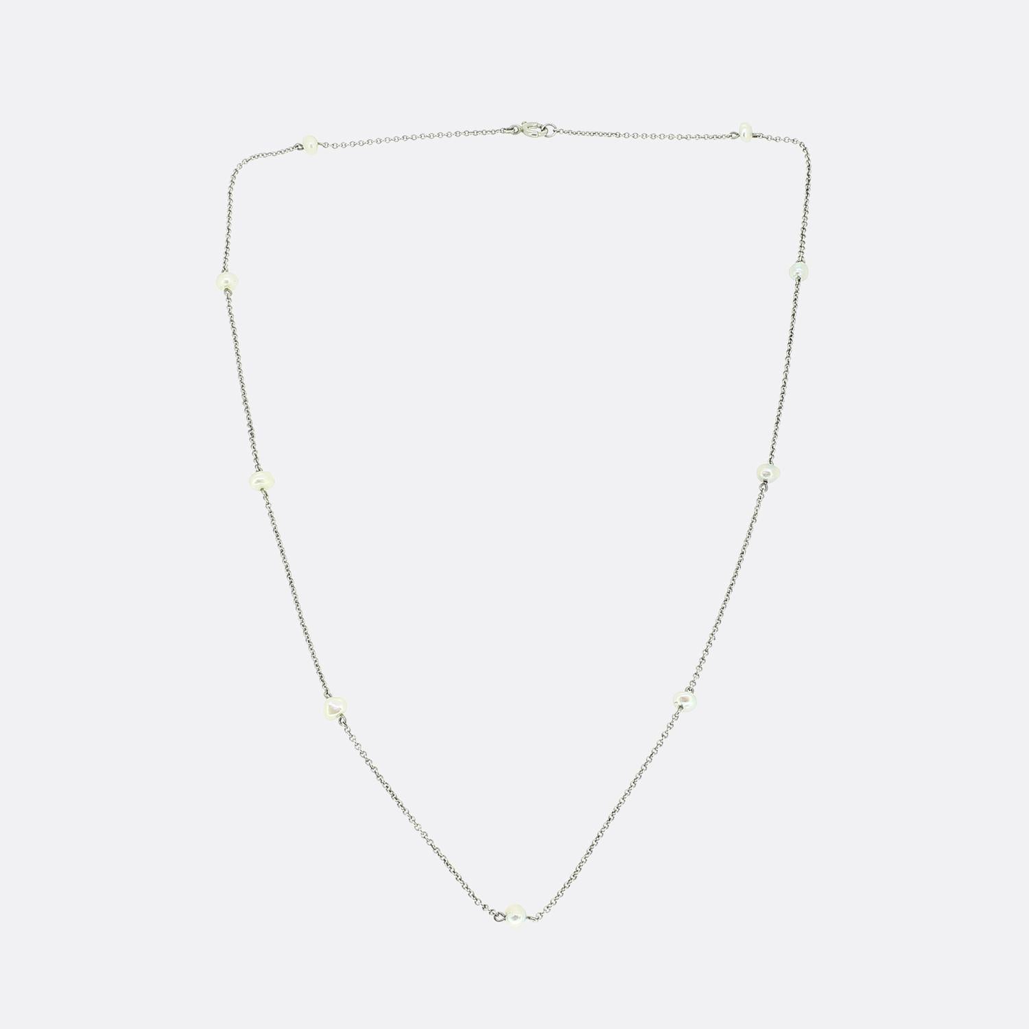Women's or Men's Edwardian Natural Pearl Set Chain For Sale