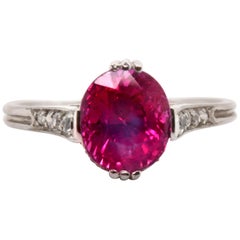 Edwardian Natural Pink Sapphire and Diamond Ring, circa 1910s